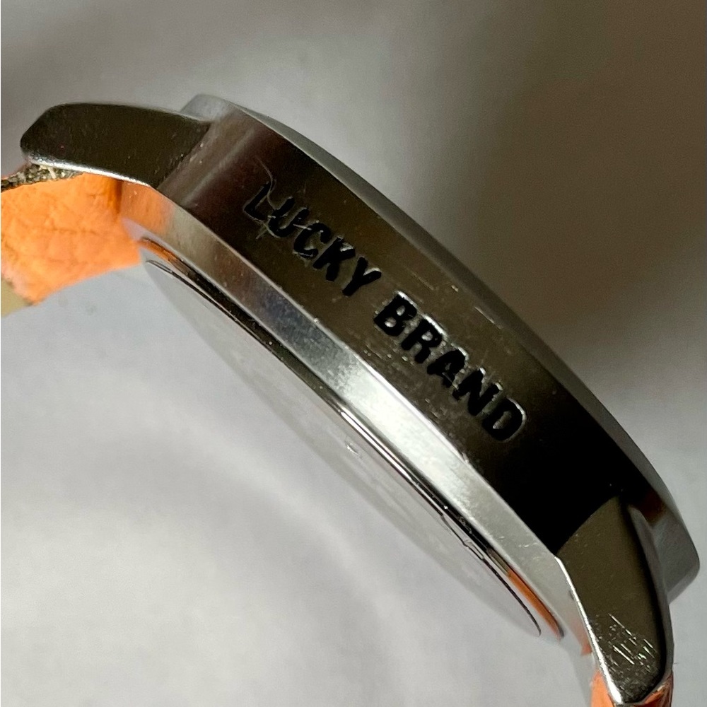 Vintage 1990s NWOT Orange Lucky Brand LOVE Watch with Leather Band - Picture 3 of 10